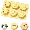 Ysqool Stampo in silicone a forma di ape, 6 fori, 3D, a nido d'ape, per sapone fatto in casa, lozioni, gelatine, bombe da bagno, cera d'api, candele