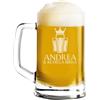 fashwork Boccale da Birra PERSONALIZZATO 50 cl inciso con Nome Frasi Anno Anni il Re Compleanno Idea Regalo PERSONALIZZABILE Papà Nonno Zio Padrino Natale SanValentino