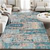 Taidianolp Tappeto Salotto Moderno Pelo Corto,Blue,150 x 150 cm,Blu Ottanio, Azzurro, Rosso-Grigio, Arancio-Giallo Modern,Decorazioni Cameretta Bambina, Camera da Letto,
