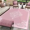 Rururug Tappeto Soggiorno Salotto Moderno Rug Fiori bianchi freschi e rosa intenso Tappeti Antiscivolo Decorativo Facile da Pulire 120x160CM (3ft11 x5ft3)