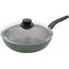 ACCADEMIA MUGNANO Padella Saltapasta con Coperchio in Vetro 28 cm - Natura più 99,5% Alluminio Riciclato Spessore 2mm PFOA Free Made in Italy