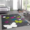 CARPETIA Grazioso tappeto a farfalla per la stanza dei bambini ▸ robusto e privo di sostanze inquinanti ▸ grigio, 160 x 230 cm