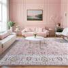 ZDLLDZ Tappeti lavabili rosa 8x10 per soggiorno, tappeti per camera da letto, tappeti orientali floreali vintage neutri antiscivolo (210x240 cm/83x94 pollici/tappeto)