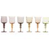 BITOSSI HOME DISEGUALE Set 6 Calici Forme Assortite H 23 cm- Texture Nuance Ambra/Rosa