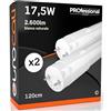 Eurocali 2x Tubo LED T8 17,5W 120cm Alta Luminosità 2600 lumen Fascio Luminoso 320° - Bianco Naturale 4000K - Sostituzione Neon