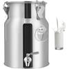 aliooila Contenitore Acciaio Inox Per Olio Con Rubinetto Tappi Per Taniche Olio Coperchio Sigillato e Maniglia Per Vino/olio Da Cucina/latte/cereali,Capacity-9L