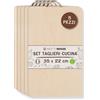 Mottiwood Set 5 Taglieri In Legno con Manico in Metallo, 35x22cm, 100% Legno Faggio, Tagliere per Verdure, Frutta, Salame, Non rovina Coltelli, Made in Italy, 5 Pezzi