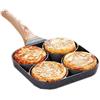 HERCHR Padella per uova a 4 fori, macchina per frittata in alluminio antiaderente macchina per pancake McMuffin per piano cottura a induzione fornello a gas