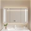 Generico Mobiletto Porta Medicinali A Specchio, Mobiletto Moderno A Parete Senza Cornice A 3 Ante, Mobiletto Portaoggetti Ampio E Spazioso, Con Oscuramento Continuo A 3 Colori, Specchio Per Bagno(54.3in)