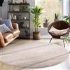 Carpettex Moderno tappeto a pelo corto morbido, unicolore, con retro lavabile, Colore: Beige, Taglia: 160 cm Rotondo