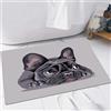 EMFSLA Tappeto Bagno,Tappetino Antiscivolo per Il Bagno,Ritratto del bulldog francese. Illustrazione vettoriale.,Soffice Tappeto da Bagno in Microfibra,Assorbente,60x90 CM