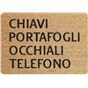 Social crazy Tappeto zerbino personalizzato - Chiavi Portafogli Occhiali Telefono - cocco naturale ideale per ingressi (Cocco Naturale, 90x60 cm)