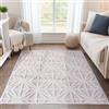 Teppium, Tappeto Indoor Outdoor Impermeabile 280x370 cm, Effetto 3D, Disegno del diamante, Lavabile, Resistente alle Intemperie, Colore Crema Naturale, Tappeto per Soggiorno e Terrazza