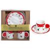 Generico Set 2 tazzine da caffè 70ml natalizie in porcellana fine con piattini - Decorate con oro zecchino - Idea regalo elegante