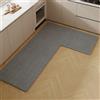 LDZDGD Set Tappeti Cucina a L, Tappetini Antifatica Imbottiti con Fondo Antiscivolo, Spessore 4 mm, Facile da Pulire, Idrorepellente per Cucina ad Angolo, Lavanderia, Ingresso(Color 3 R,140 X 200CM)