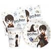 WOOPARTY Kit Compleanno Tavola Harry Potter 16 Persone (52 Pezzi: 16 Piatti 18cm, 16 Bicchieri 200ml, 20 tovaglioli) in Carta