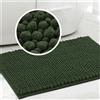 LINGKY Tappeto Bagno Ciniglia Tappetino da Bagno Alta densità e Assorbente In Microfibra Shaggy Tappeto da Bagno Antiscivolo ad Asciugatura Rapida Lavabile (Verde Oliva,50 x 80 cm)