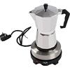 ACROSSPART Caffettiera elettrica, Moka con piastra elettrica riscaldante, Macchina da caffè espresso piccola, Temperatura regolabile per campeggio (6 tazze)
