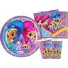 Isola Party Kit festa di compleanno Shimmer e Shine per 16 persone eco-friendly (16 piatti di carta ⌀ 23 cm, 16 bicchieri di carta 266 ml, 20 tovaglioli di carta 33x33 cm)