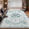 RUGMRZ Tappeto Vintage Salotto Pelo Corto 200x250cm,Tappeti Grandi Dimensioni Blu Chiaro,Fiori Geometrici per Stanza Da Letto,Sala,Condominiale