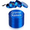 EinzigGeschenk Grinder personalizzabile in acciaio inox con propria foto - 6 colori (nero, rosso, argento, grigio beige, verde, blu) - Macinaspezie personalizzato per cucina, caffè e regali (stile