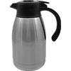 OCEANO Caraffa termica Thermos Ermetico Bottiglia Teiera Brocca Tappo Beccuccio con Levetta acciaio inox Contenitore Bevande Fredde Calde Dispencer Sottovuoto Argento Grigio 1.5l