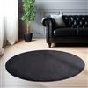 Carpettex Moderno tappeto a pelo corto morbido, unicolore, con retro lavabile, Colore: Nero, Taglia: 200 cm Rotondo