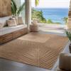 Carpettex Tappeto da Esterno ed Interno Impermeabile 80 x 150 cm Beige - Tappeto Resistente alle Intemperie e con effeto juta natureale - per Balcone, Terrazza, Campeggio, Giardino, Cucina