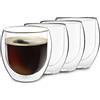 DUOS Feelino - Bicchieri termici a doppia parete, per mantenere le bevande calde o fredde più a lungo, con effetto sospeso, adatti per tè, caffè Set 06: 4 x 310 ml Jumbo