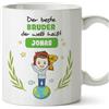 Mugffins Tazza Personalizzata in ceramica per FRATELLO 11 oz / 350 ml - In Tedesco - der Beste der Welt - Idea regalo per compleanno, anniversario, natale