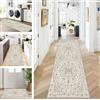 ZUZEKU Tappeto passatoia da cucina, lavabile, antiscivolo, 80 x 400 cm, beige lungo, per corridoio, soggiorno, camera da letto, venduto al metro, personalizzabile, colore: beige