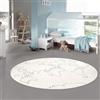 Teppich-Traum Tappeto-Traum - Tappeto per bambini, tappeto per cameretta, rotondo, mappa del mondo, tappeto educativo, morbido, facile da pulire, tappeto da gioco per cameretta, stanza dei giochi, crema, 80 cm di
