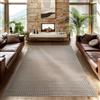 SIMPEX Tappeto da esterno e per soggiorno, Camera da Letto, Veranda - Pelo Corto Beige, Effetto Alto-Basso, Morbido e Lavabile, Adatto per Esterni, Facile da Pulire, 200x290 cm