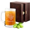 Maverton Boccale per la Birra in vetro con personalizzazione - capienza 500 ml - H12 cm x Ø8,5 cm - ottima idea regalo per le feste perfetto per ogni uomo amante della buona Birra - buona pinta