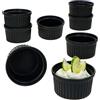 MamboCat Set di 8 pirottini per muffin nero da 180 ml, in gres porcellanato, Ø 9,3 cm, nero, 8 persone, mini ciotole, per crème brûlée, soufflé, cupcakes, tiramisu, UVM. I piccoli pirottini da forno