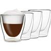 DUOS Feelino - Bicchieri termici a doppia parete, per mantenere le bevande calde o fredde più a lungo, con effetto sospeso, adatti per tè, caffè Set 03: 4 x 200 ml.