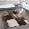 Paco Home Tappeto Salotto Pelo Corto Vintage Contorni Rifilati A Mano Effetto 3D Mélange, Dimensione:200x290 cm, Colore:Marrone