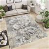 By Suardi Tappeto Rose Tortora - Lavabile in Lavatrice, Antiscivolo, Jacquard con Ciniglia - Pelo Corto 1200gr/mq - Design Floreale - Made in Italy (85x150cm)