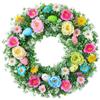 Folpus Ghirlanda Decorativa per Porta, Ghirlanda di Fiori Artificiali, Decorazione Da Appendere per Matrimoni, Feste, Pareti, Finestre, Ringraziamento, 35 Cm