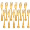 Buyer Star Set di 12 forchette da pesce, set di posate in acciaio inossidabile dorato per cucina e ristorante, stoviglie lucidate a specchio