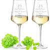 GRAVURZEILE Bicchieri da vino Leonardo Puccini con incisione - Nozze d'argento 25 anni - Personalizzati con nome e data - Idea regalo per lui e per lei per matrimonio, fidanzamento, anniversario