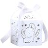 Bakermiche Confezione da 50 scatole regalo con elefante, confezione regalo vuota con nastri, per baby shower, addio al nubilato, matrimoni, battesimi, feste
