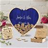 SSRUI Libro degli ospiti personalizzato per matrimonio alternativo con scatola e 100 cuori, decorazione rustica personalizzata per matrimoni, idee per matrimoni, scatola degli ospiti a forma di cuore, libro