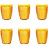 Excelsa Diamond Set 6 Bicchieri per Acqua, Design Sfaccettato, Plastica Riutilizzabile, 40 cl, Giallo