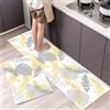 ZZDXL Tappeto Cucina Pianta Gialla Tappeti Tappeto Cucina Antiscivolo Lavabile Tappetino Tappeti da Cucina Moderno Lungo per Soggiorno, Bagno, Corridoio