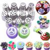 Generico Beccucci russi extra large, set professionale per decorare torte, bocchette jumbo in acciaio inox per rose e fiori, per cupcake alla crema di burro, dessert, fiori fai da te (11Pezzo)