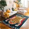 YANGECHEN Tigre Tibetana E Tappeto Floreale Tappeto Vintage Per Animali Tappeto Colorato Per Soggiorno Tappetino Antiscivolo 50X80Cm