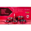 ClaShop Batteria Pentole Royaltyline 10 Pezzi Antiaderenti Anche Per Piano A Induzione colore rosso