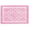 SaRani Tappeto Intrecciato Sardo in Cotone Tinta Unita Fantasia in Rilievo Bordo Ricciolini, PRODOTTO IN SARDEGNA (50x80 cm, Rosa)