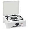 Franza Fornello 1 fuoco a gas Metano smaltato bianco per uso esterno con bruciatore doppia fiamma Made in Italy - 5321/GP/C/MT